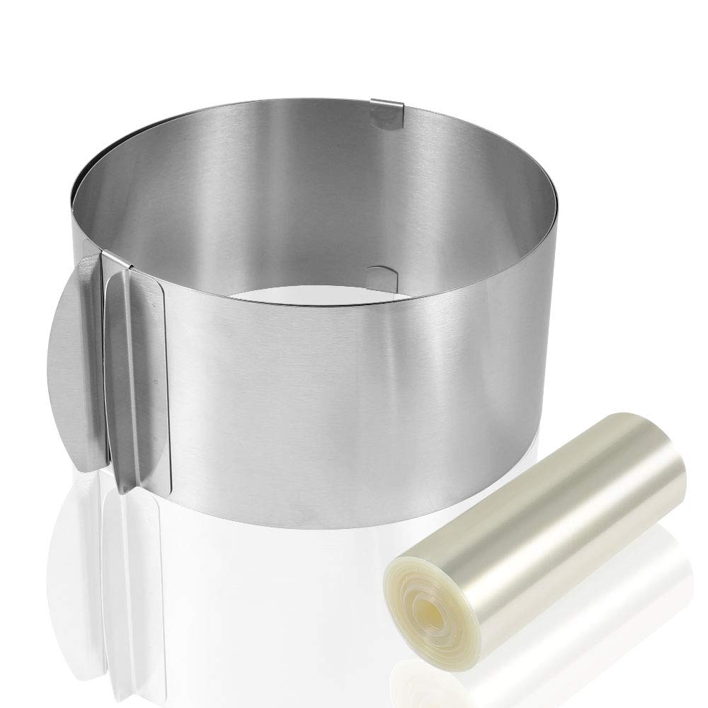 Cake Collars 5.5 x 394inch, Cake Ring, Acetate Rolls, Clear Cake Strips, Transparent Cake Rolls, Mousse Cake Acetate Sheets for Chocolate Mousse Baking, Cake Decorating — view 2