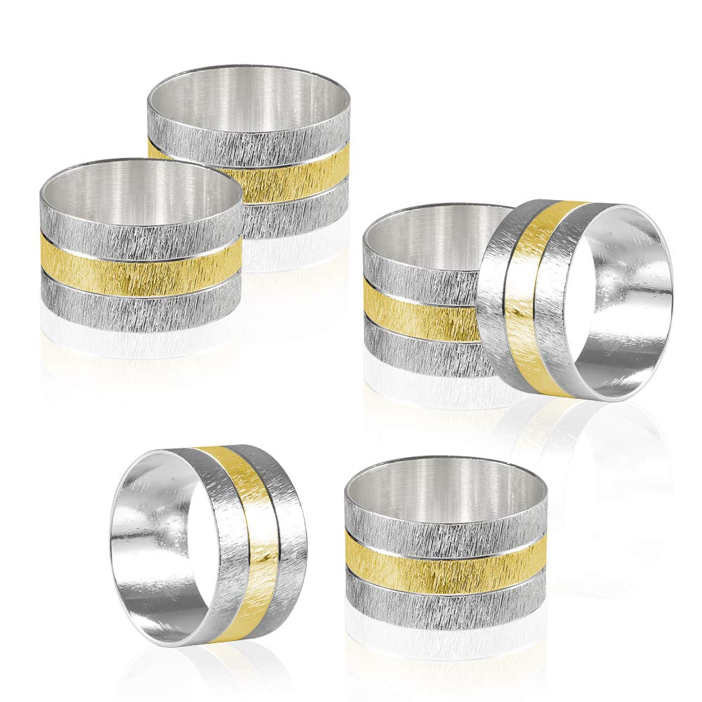 Napkin Rings, Set of 6 Elegant Metal Buckles Decorative Napkin Ring for Dining Table Parties Wedding, Christmas, Thanksgiving Day Dinner — view 2