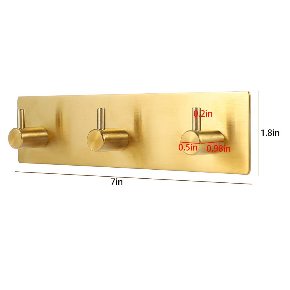 Key Holder for Wall Decorative, Adhesive Stainless Steel Key Hooks, Key Hanger Key Organizer for Wall, Towel Hook Coat Hanger for Entryway Hallway Kitchen — view 2