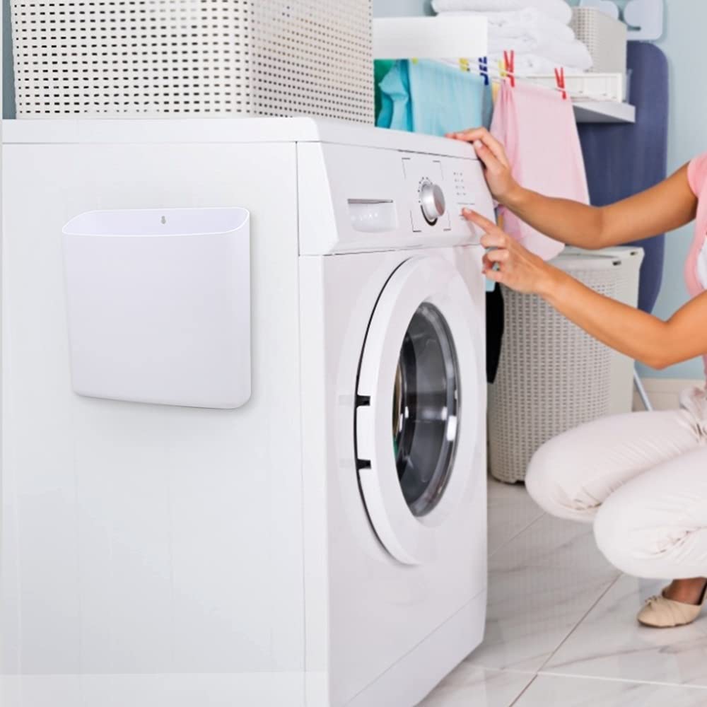 Magnetic Laundry Storage, Large Lint Holder Bin, Space-Saving Trash Container Hanging on Dryer, Washer or Wall Mount — view 2