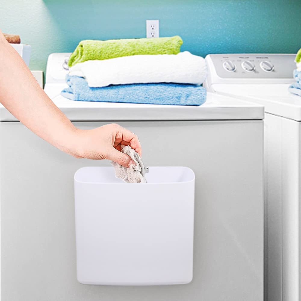Magnetic Laundry Storage, Large Lint Holder Bin, Space-Saving Trash Container Hanging on Dryer, Washer or Wall Mount — view 3